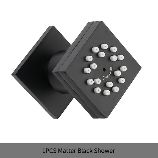 2 Functions Solid Brass Body Shower Spray Jets Concealed Square Sprayer Set Saving Water Massage Jet System Black Golden New