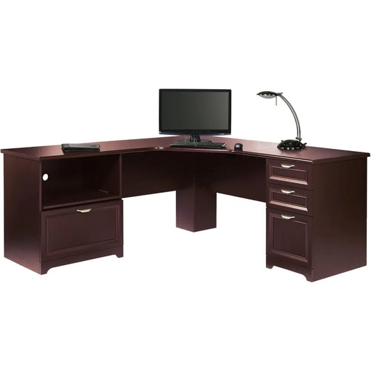 Magellan Performance 71"W L-Shape Corner Desk, Cherry