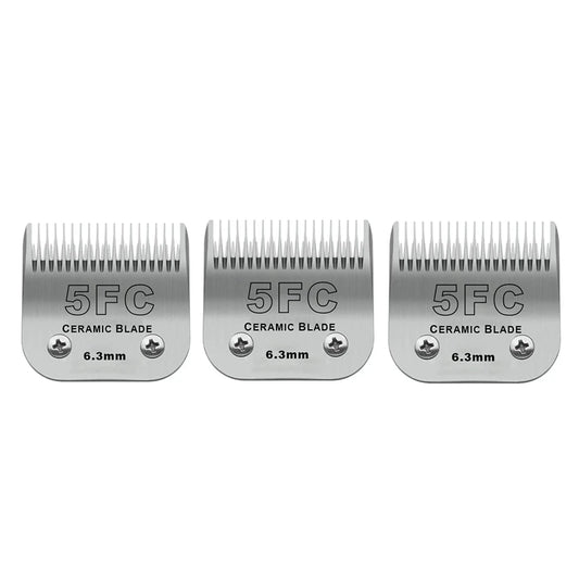 (size 5FC) Pet Dog Grooming Detachable Ceramic Blade Compatible with Andis,Oster A5,Wahl KM Series Animals Clippers, 6.3mm/1/4”