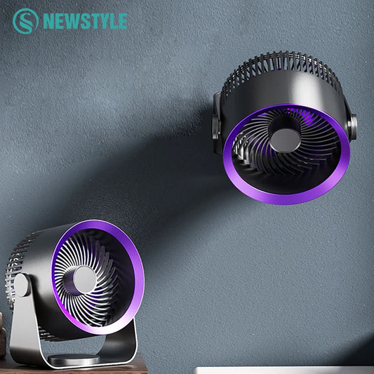 Multi-function Desktop Fan 4000mAh USB Charge Portable Wall Ceiling Fan 4-speed Adjustable Circulating Air Timed Quiet Home Fan