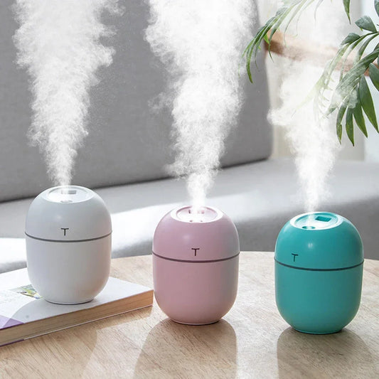 220ml Air Humidifier Mini Ultrasonic USB Essential Oil Diffuser Car Purifier Aroma Anion Mist Maker for Home Car LED Night Lamp