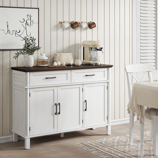 48" Farmhouse Storage Buffet Cabinet,2 Drawers＆Doors,Adjustable Shelve,Wood kitchen Cabinet ,for Kitchen/Living Room