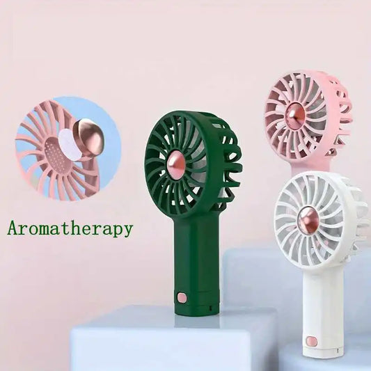 Handheld Mini Fan Cool Aromatherapy Small Fan Built in Aromatherapy USB Charging Silent Small Fan Large Wind Power Small Fan