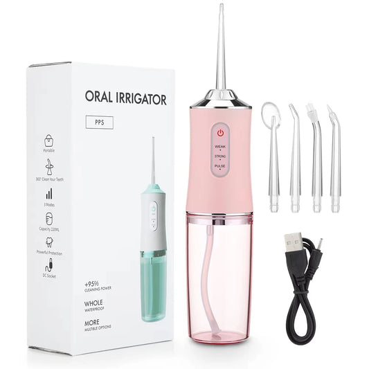 Oral Irrigator Portable Dental Water Jet Flusher Tank 4 Nozzle Washing Teeth Whitening Pick Stain Cleaner Tool New