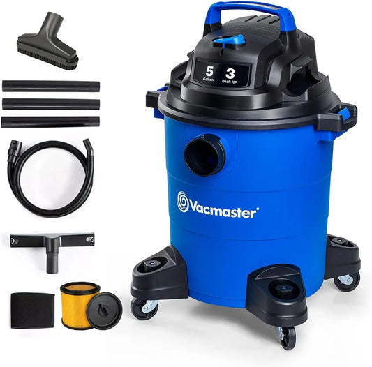 5 Gallon Shop Vacuum Powerful Suction Wet Dry Vacuum Cleaner with Blower Function 1-1/4-inch Hose 10ft Power Cord