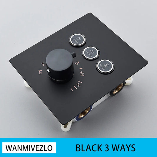 Wanmivezlo 3 Way Thermostatic Mixer Valve Bathroom Concealed Embedded Box Shower Faucet Spool Temperature Control Valve