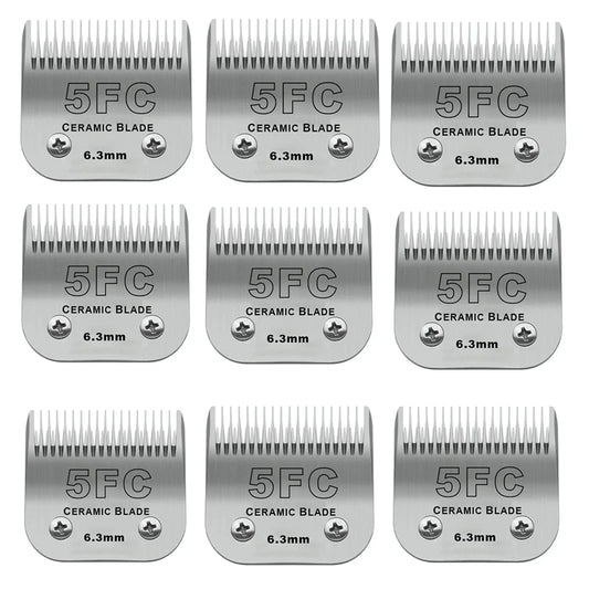 (size 5FC) Pet Dog Grooming Detachable Ceramic Blade Compatible with Andis,Oster A5,Wahl KM Series Animals Clippers, 6.3mm/1/4”