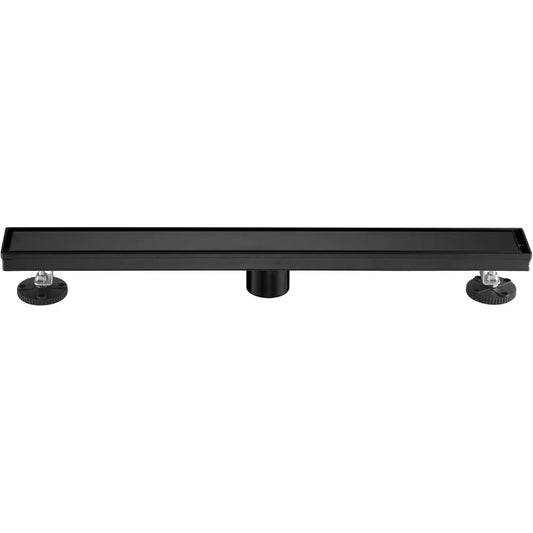 Linear Shower Drain 24inch,Shower Drain with 2 in 1 Flat & Tile Insert Cover,304 Stainless Steel Drain with Tile Insert Grat