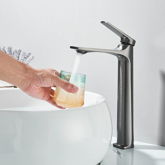 Wanmivezlo Modern Bathroom Sink Faucet Single Handle Deck Mounted Wash Basin Water Tap Hot And Cold Mixer