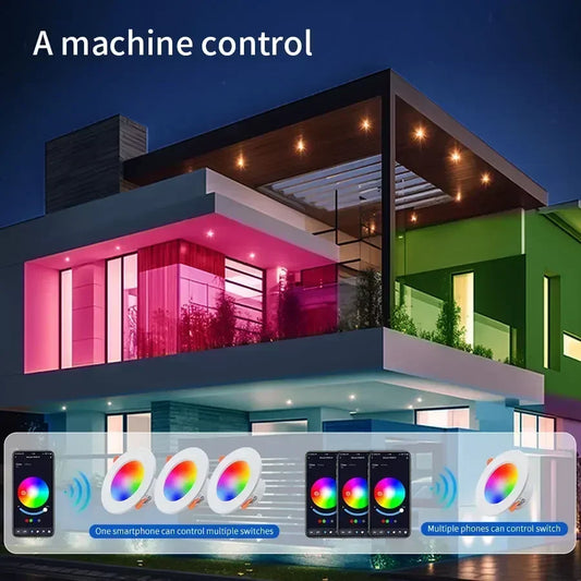 Tuya Bluetooth Smart LED Downlight 220V 10W Ceiling Lamp 2.4G Remote Control Smart Life For Bedroom Living Room Decor Light
