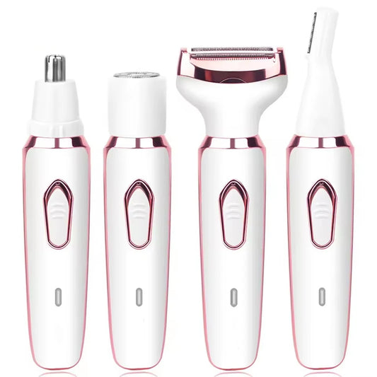 4 in 1 Electric Razor for Women Shaver Lady Shaver Body Hair Trimmer for Armpit Bikini Arm Leg Face Mustache Portable Painless