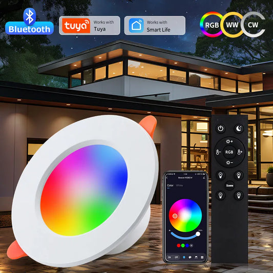 Tuya Bluetooth Smart LED Downlight 220V 10W Ceiling Lamp 2.4G Remote Control Smart Life For Bedroom Living Room Decor Light