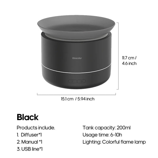 Portable Surge Spray Aroma Diffuser Essential Oil 200ml USB Ultra Quiet LED Colorful Night Light Humidifier for Home Room Hotel