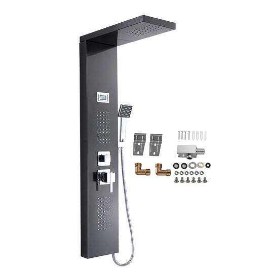 Waterfall Spray Shower Panel Stainless Steel Bathroom Shower Panel Rain Waterfall Spray with Handshower Kit Shower Panel Kit