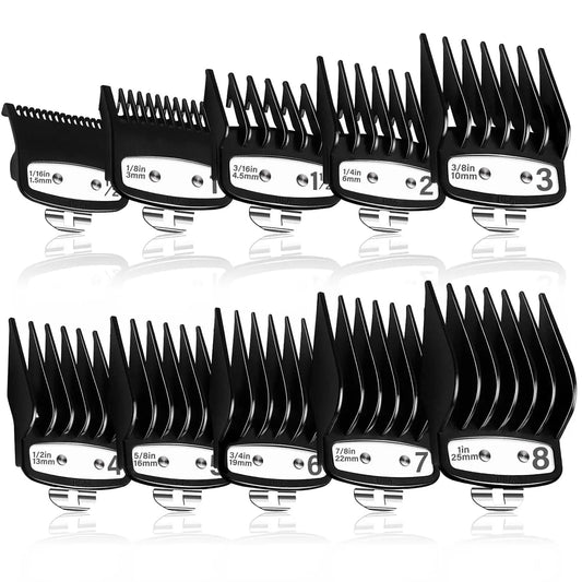 10 pack ，Professional Hair Clipper Guard Combs Compatible with most Wahl Hair Clippers
