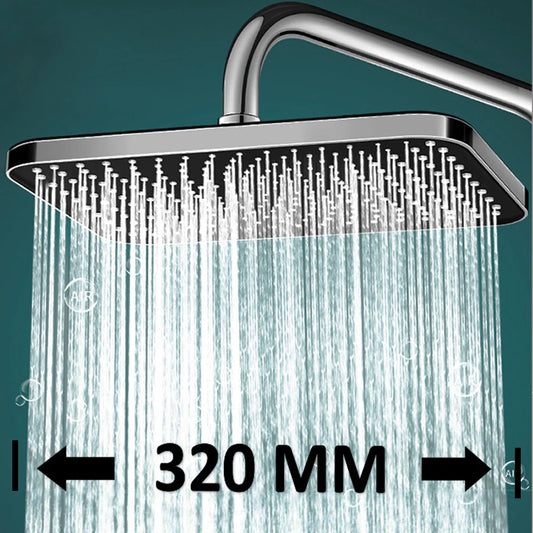 10/12 Inch Large Flow Ceiling Mounted Shower Head Black 255/300 MM High Pressure Spray Nozzle Square Rainfall Bathroom Shower