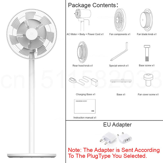 XIAOMI MIJIA Smart DC Inverter Circulation Floor Fan Battery Version,13m Long-Range Airflow,11.7h Wireless Use,150° Oscillation