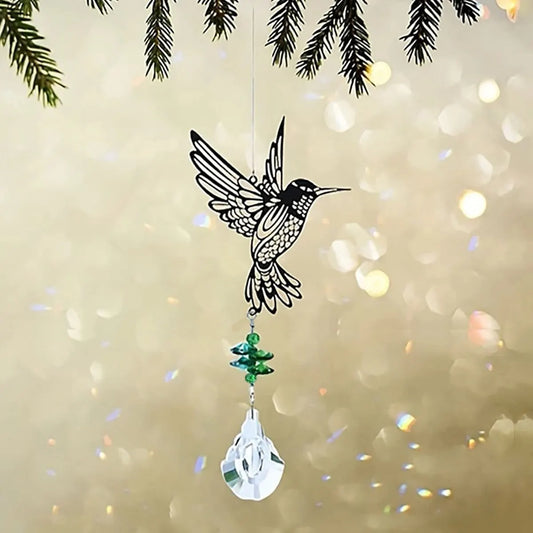 1Pc Crystal Suncatcher AnimalHummingbird PrismBall PendantforHomeWindowWallOutdoor GardenLight GatheringDecorationParty Supplies