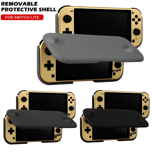 Black Grey Dark Grey For Switch Lite Protective Case Flip Cover Detachable Magnetic 360 All-Around Protection For Switch Lite