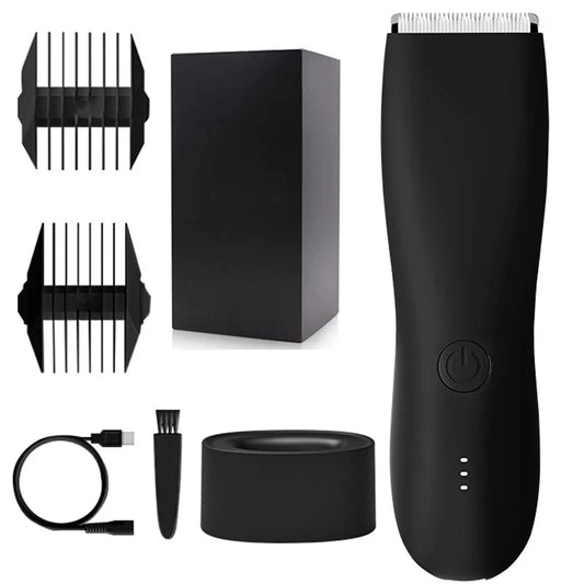 Body Groin Hair Trimmer for Men Safe Ball Shaver Electric Ball Trimmer Replaceable Ceramic Blade Heads Body Groomer Male Razor