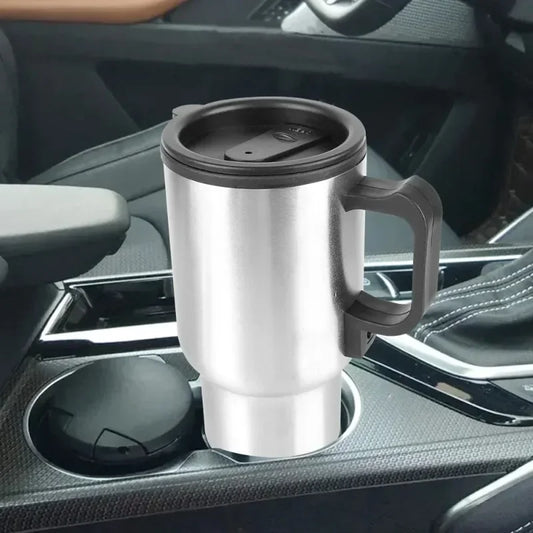 12V 450ml Stainless Steel Vehicle Heating Cup Electric Heating Car Kettle Coffee Heated Mug USB Heating Car Coffee Mug Cup