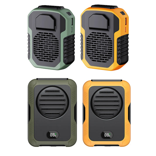 1pcs 6000mAh Portable Waist Clip Fan Belt Fan Body Fan Wearable Personal Mini Fans With USB Charging Cable