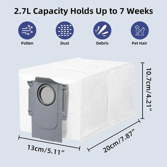 Dust Bag For Roborock QRevo Curv Robot Vacuum Cleaner Accessories Spare Part Replacements Garbage Bag Mop Cloths Mop Pads