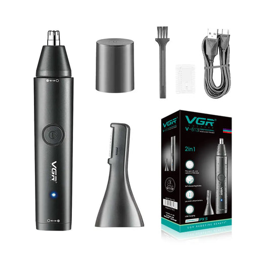 VGR V-613 New Design 2 in 1 IPX 5 Waterproof Hair Removal Appliances Rechargeable Electric Ear Eyebrow Nose Hair Trimmer
