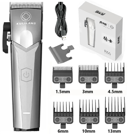 Professional Hair Clipper LCD Hair Trimmer For Men Barber Shop Powerful Finishing Beard Hair Cutter Machine Kulilang R55 R66 R11