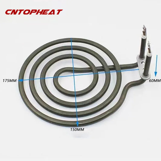 SUS304 220v Electric Tubular Heating Element Cook-top Stove Surface Burner Air Coil Heater Replacement 1kw/1.2kw/1.5kw
