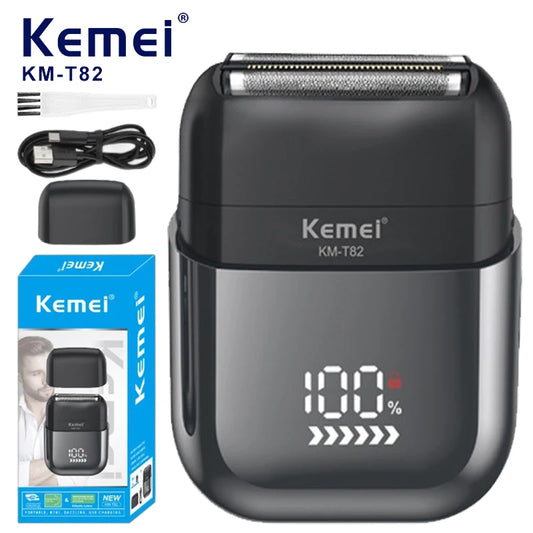 Kemei Electric Shaver Mini Portable Shaver Electric Razor for Men USB Rechargeable Waterproof Shaver for Travel Office km-t20
