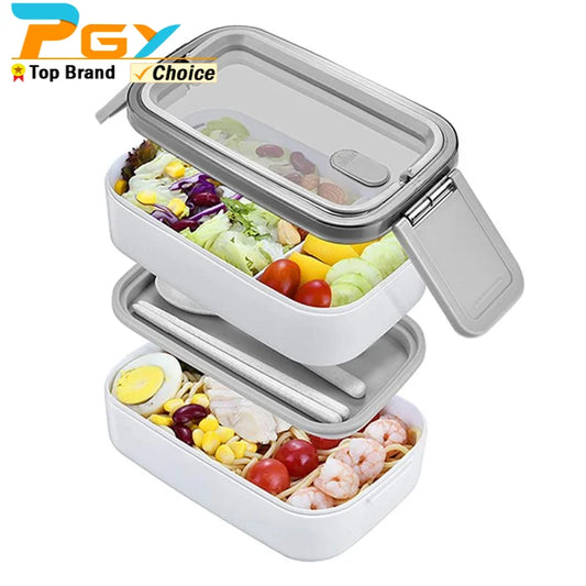 Stackable Bento Lunch Box with Handle Japanese Lunch Box Kit with Spoon & Chopstick Lunch Containers Storage Box for Kids Adult