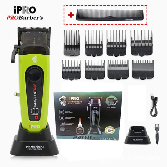 11500RPM PRO Barber Professional Hair Clipper High Quality DLC Brushless Motor High Speed Hair Clipper Double Magnetic Blade Cle