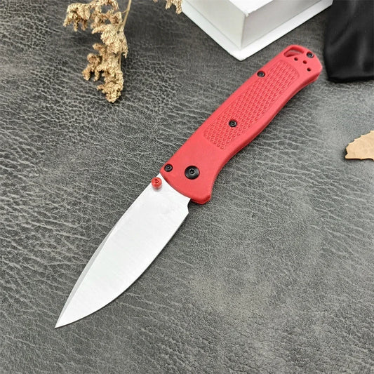 Popular BM 535 Bugout Folding Knife Satin Plain Blade Nylon Fiber Handle Easy To Carry Outdoor Hunting Hiking Pocket Knives Tool