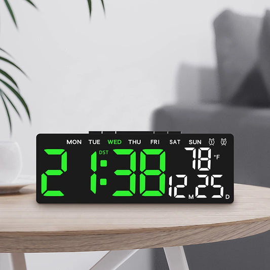 Digital Led Alarm Clock Temperature Date and Week Display Table Clock Night Mode Brightness Adjustable Electronic Alarm Clocks