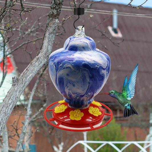 Painted  Bird Water Feeder Bottle Outdoor Garden Hanging Hook Flower Hummingbird Feeder Drinker Dispenser Cup Bowls Pet Supplies