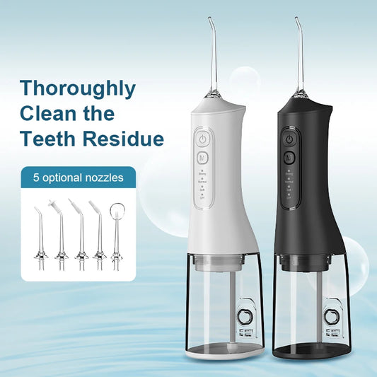 Portable Oral Irrigator Water Flosser Dental Water Jet Tools Pick Cleaning Teeth 300ML Cordless Portable Oral Irrigator