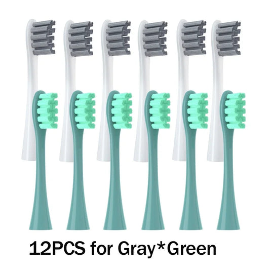 12PCS Vacuum Sealed Packed Replacement Brush Heads for Oclean X PRO/ Z1/ F1/ One/ Air 2 /SE Soft DuPont Deep Cleaning Nozzles