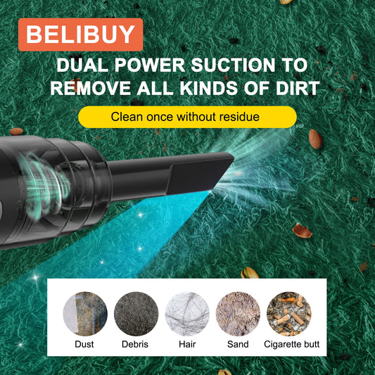 BELIBUY Home Appliance Powerful suction Car Vacuum Cleaner Portable Powerful Cordless Vacuum Cleaner Household Carpet Cleaner