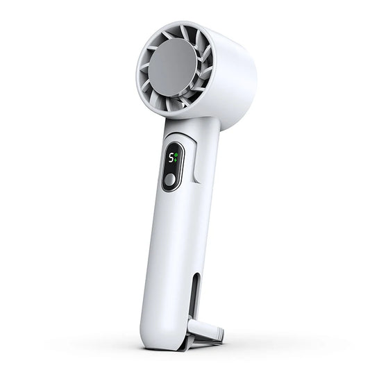 Portable Fan Mini Handheld Fan USB Rechargeable Turbo Fan Foldable Hand held Fan Small Ice Cooling Fan with 4000mAh Power Bank