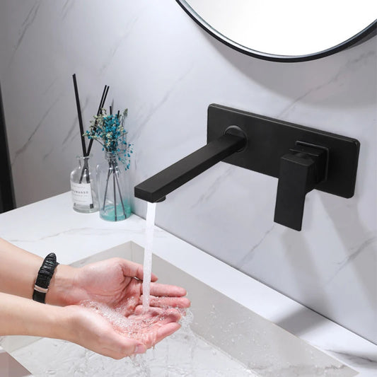 ZAPPO Bathroom Faucet Wall Mounted Waterfall Bathroom Faucet Hot Cold Water Mixer Tap Single Handle Bathtub Faucets Black/Gold