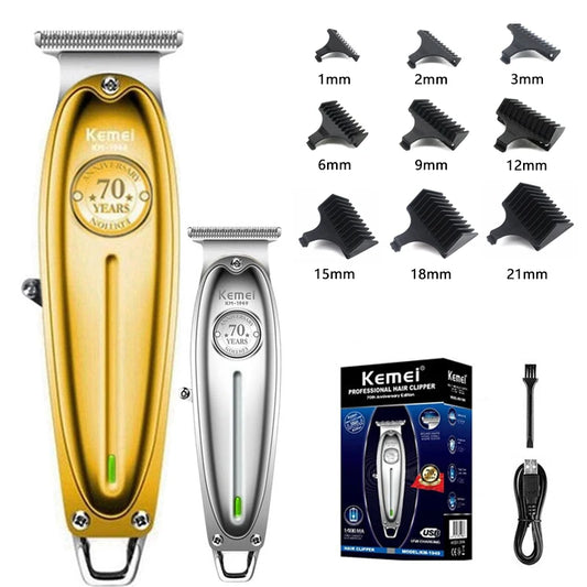 Kemei KM-1949 Professional Finishing Hair Clipper Men Electric Cordless Hair Trimmer T-Blade Carving Bald head Hair Cut Machine