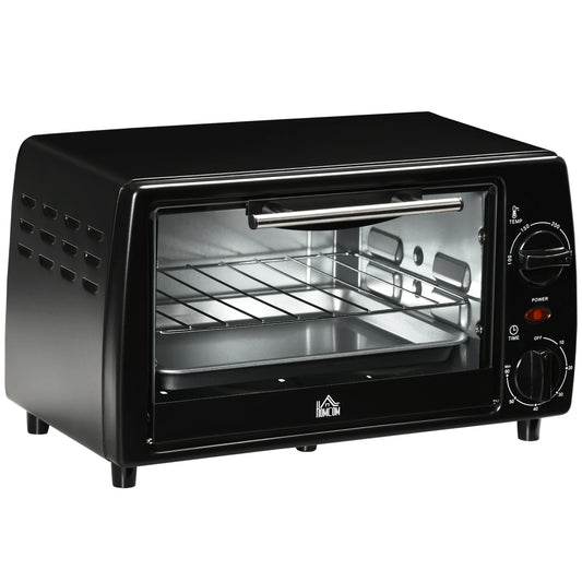 HOMCOM tabletop electric oven 10 litres 750W Convection oven with temperature up to 230 ℃ timer 60 minutes tray and grid 36,5x26x22 cm