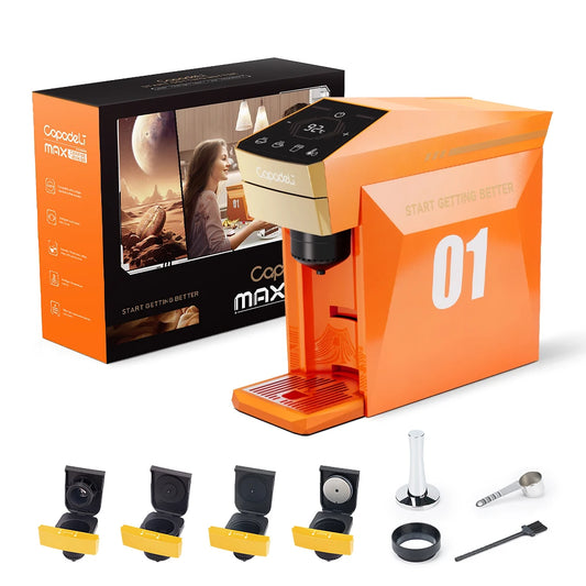 Max Capsule Coffee Machine Electric Automatic Espresso Maker Compatible with Nes*/DG/Ground Coffee/K cup Capsule Pods Christmas