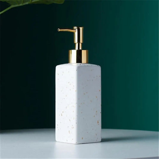 300ml Luxury Marble Glass Soap Dispenser Pump Bottle Square Refillable Shampoo Bottles Nordic Shower Gel Empty Bottles