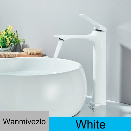 Wanmivezlo Modern Bathroom Sink Faucet Single Handle Deck Mounted Wash Basin Water Tap Hot And Cold Mixer