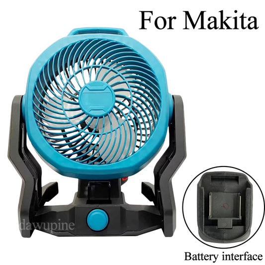 Outdoor Camping Electric Fan Desktop Floor Fan for Makita BL1830 for Milwaukee for M18 for Dewalt DCB200 18V 20V Lithium Battery