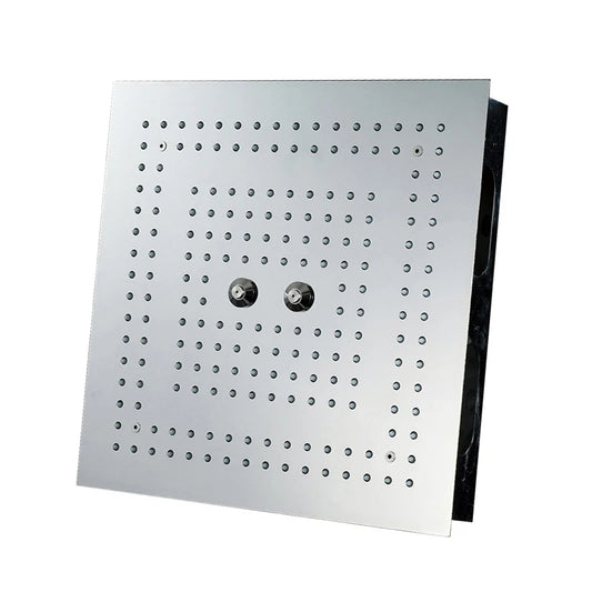 Qlonn 16 Inch Rain Shower Head Large Stainless Steel Bathroom Ceiling Black Showers Panel Luxury High Pressure LED Showerheads