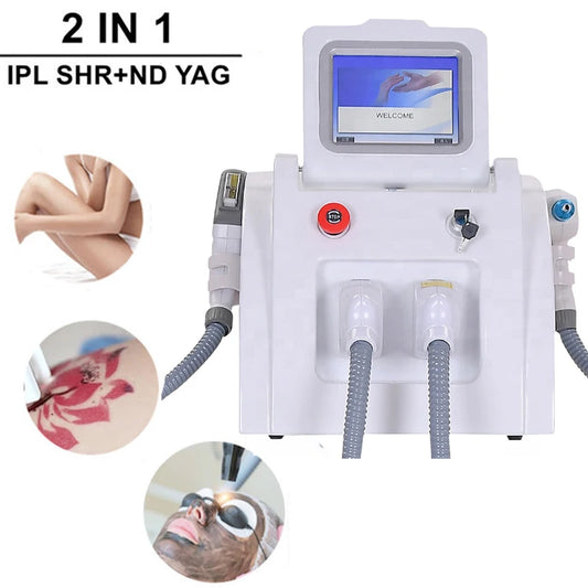 2025 Portable Laser 2 In 1 Nd Yag Tattoo Removal Machine IPL OPT L-aser Hair Removal Machine ND YAG Tattoo Removal Hair Laser