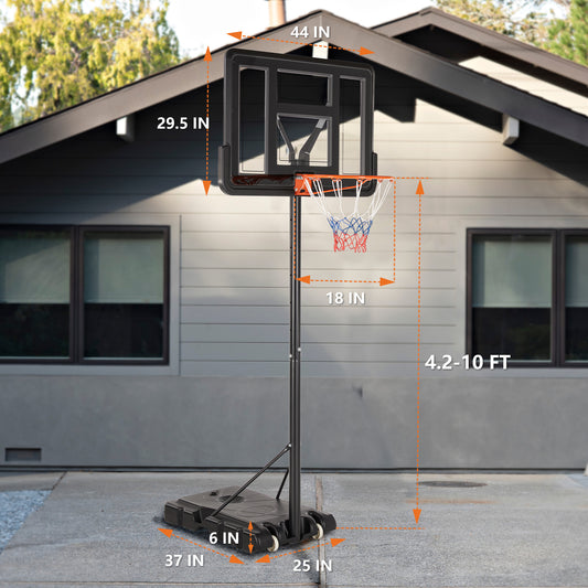 Outdoor Basketball Hoop 4.2-10 Feet Adjustable Height